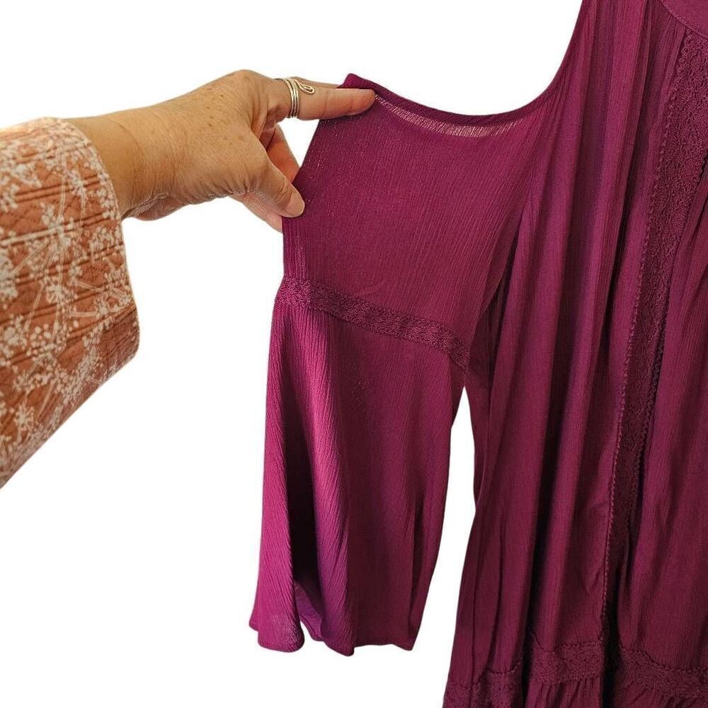 New Terra and Sky Dress Womens Size 3X 3/4 Bell Sleeve Cold Shoulder Scoop Neck - Picture 4 of 12